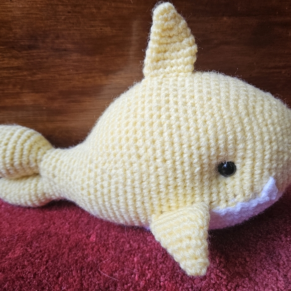 Crochet Yellow Shark Amigurumi Doll - Picture 11 of 11